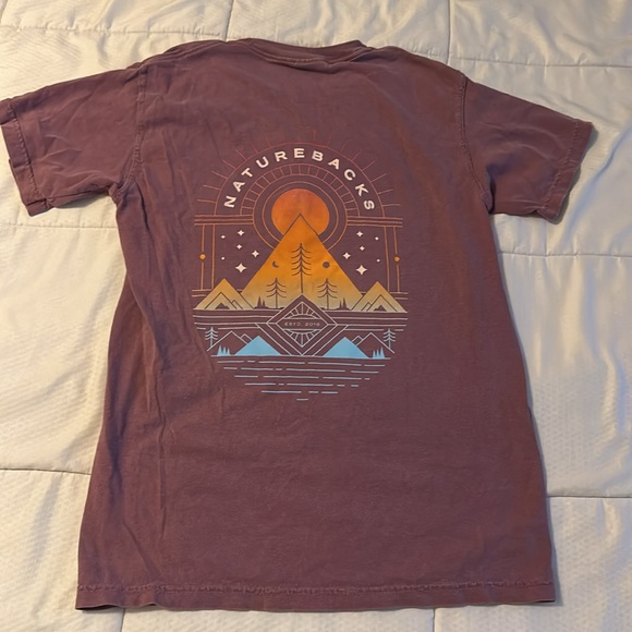 Men’s Size Small Comfort Colors Nature Backs Purple Graphic T-Shirt - Picture 2 of 4